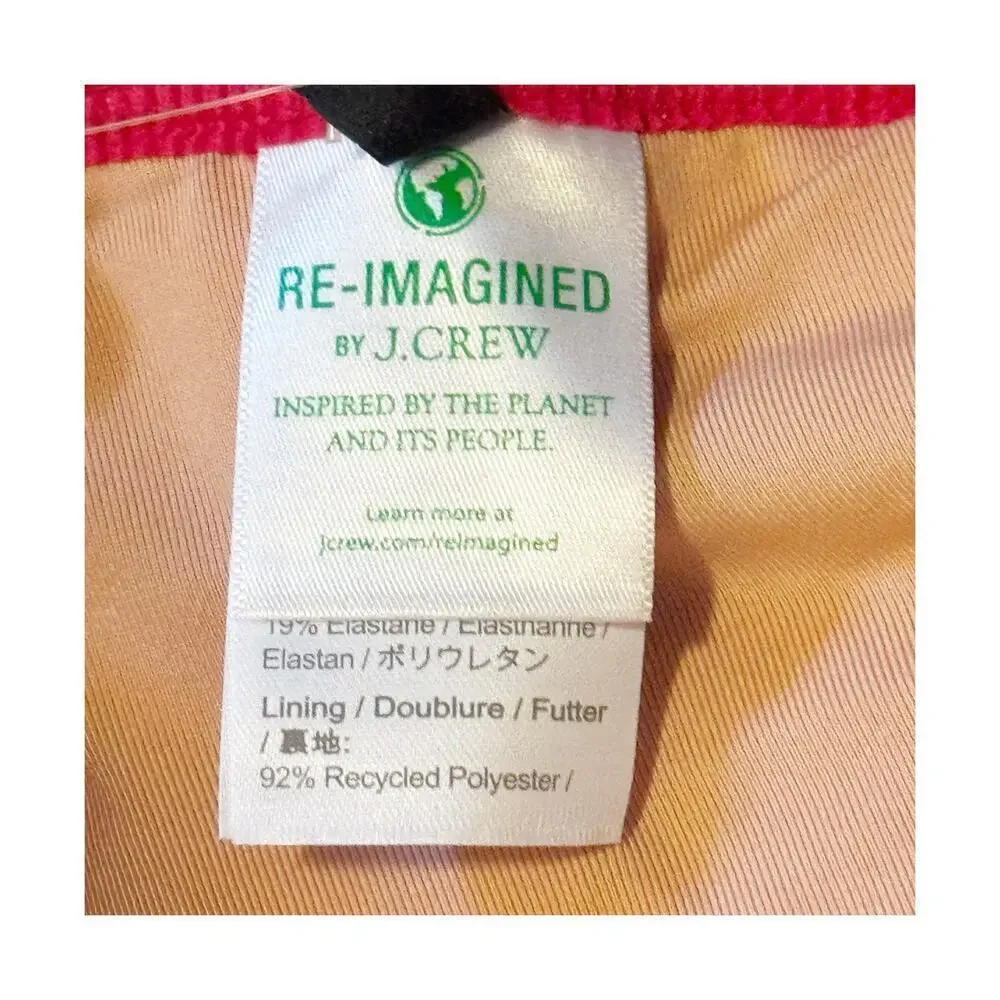 J. Crew NWT Ribbed One-Strap Modern One-Piece Swimsuit Wild Hibiscus Size 24 NWT